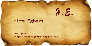 Hirs Egbert névjegykártya